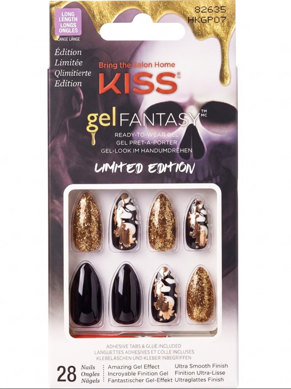 KISS Special Design Halloween Nails Medium Length - Pumpkin Light